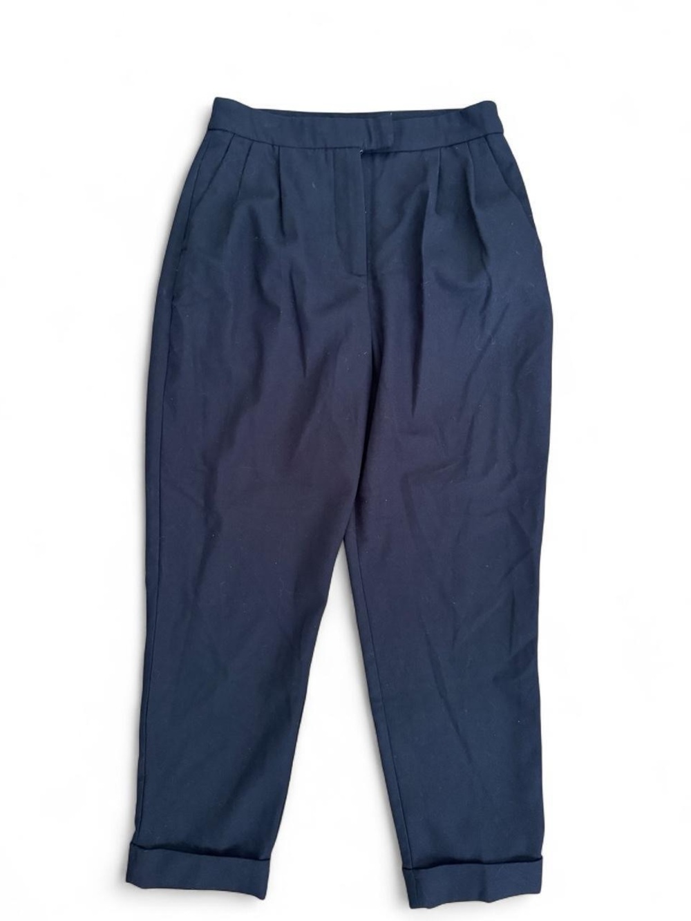 Zara Black Pleated Cropped Tapered Pants
